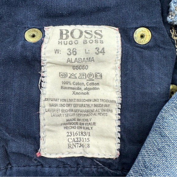 Hugo Boss Alabama Jeans Men’s 36-34 Shortened Blue Baggy - Picture 5 of 10